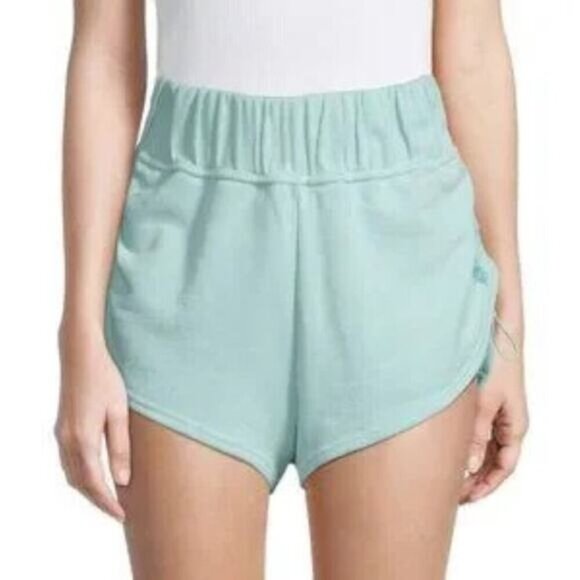 FREE PEOPLE FP Movement Cinched Shorts Sz Small Clear Skies - Picture 3 of 12